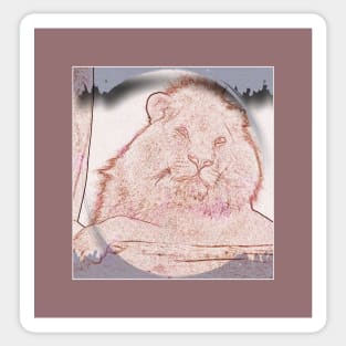 pink lion Sticker